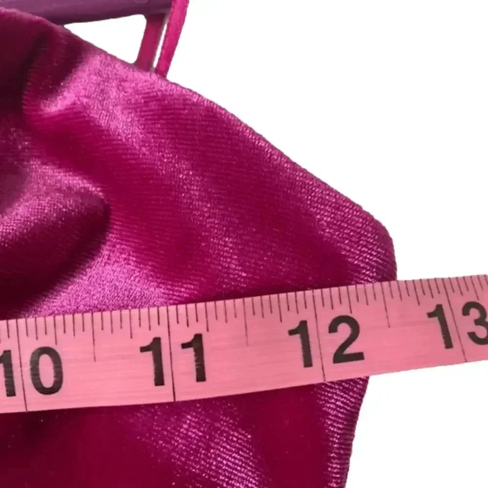 NWT holiday party dress xs strapless hot pink velvet v wire mini dress new years - Picture 5 of 14